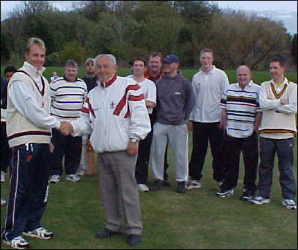 Andre meets club chairman Peter Barratt