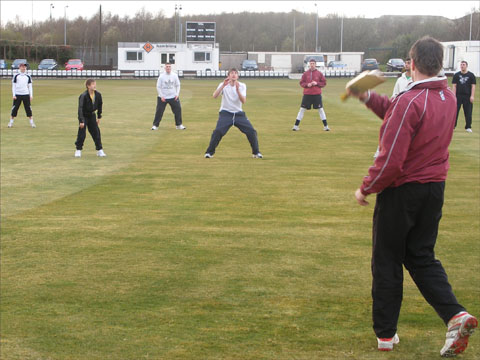 Dibs leads the catching session