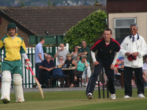 A smiling Will bowls